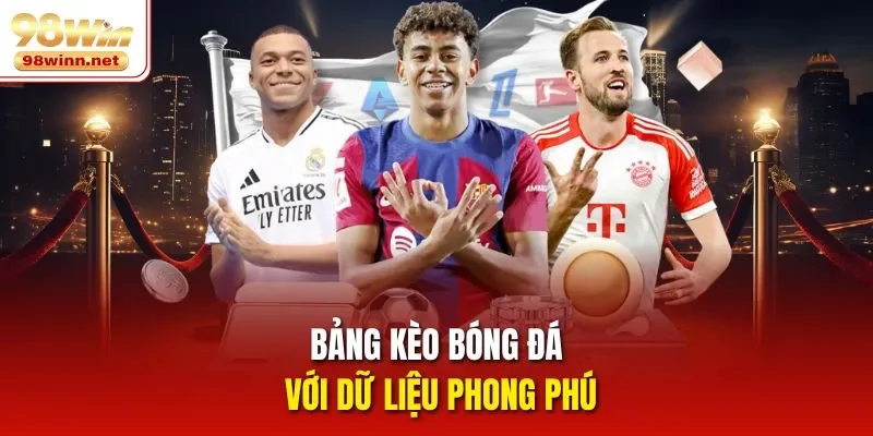 Bảng kèo bóng đá với dữ liệu phong phú